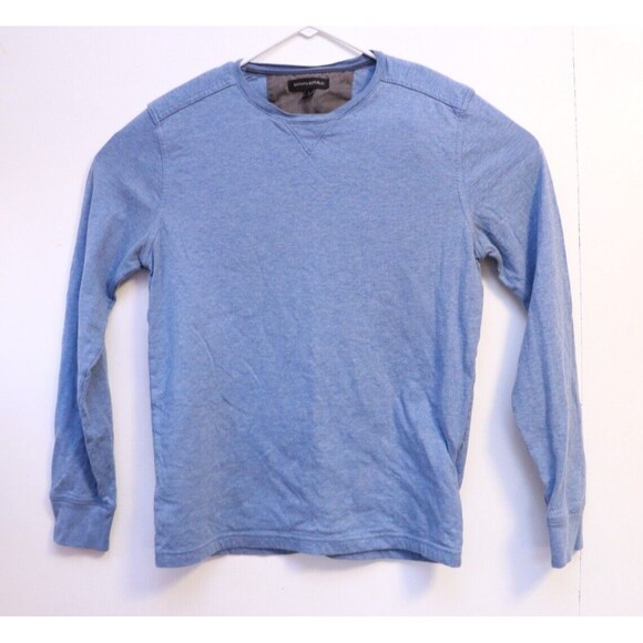 Banana Republic Mens Small Duofold Crewneck Sweater Knit Top Long Sleeve Blue - Picture 1 of 8